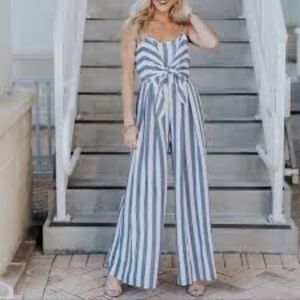 Red Dress Boutique white and blue jumpsuit